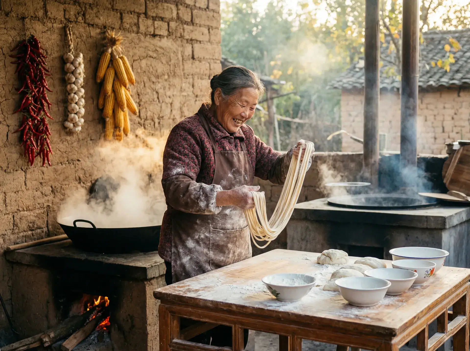 农家大嫂手擀面 - 西梁女国剧情攻略 乡村美食